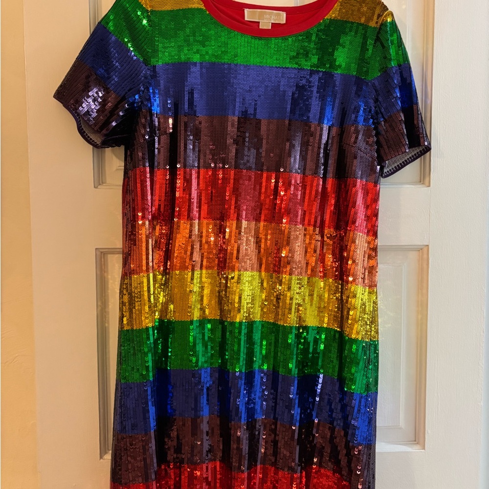 Michael Kors Rainbow Sequin Mini Dress Never Worn - Picture 10 of 10